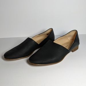 Clarks Womens Pure Tone Black Leather Loafers Comfort Flats 8W